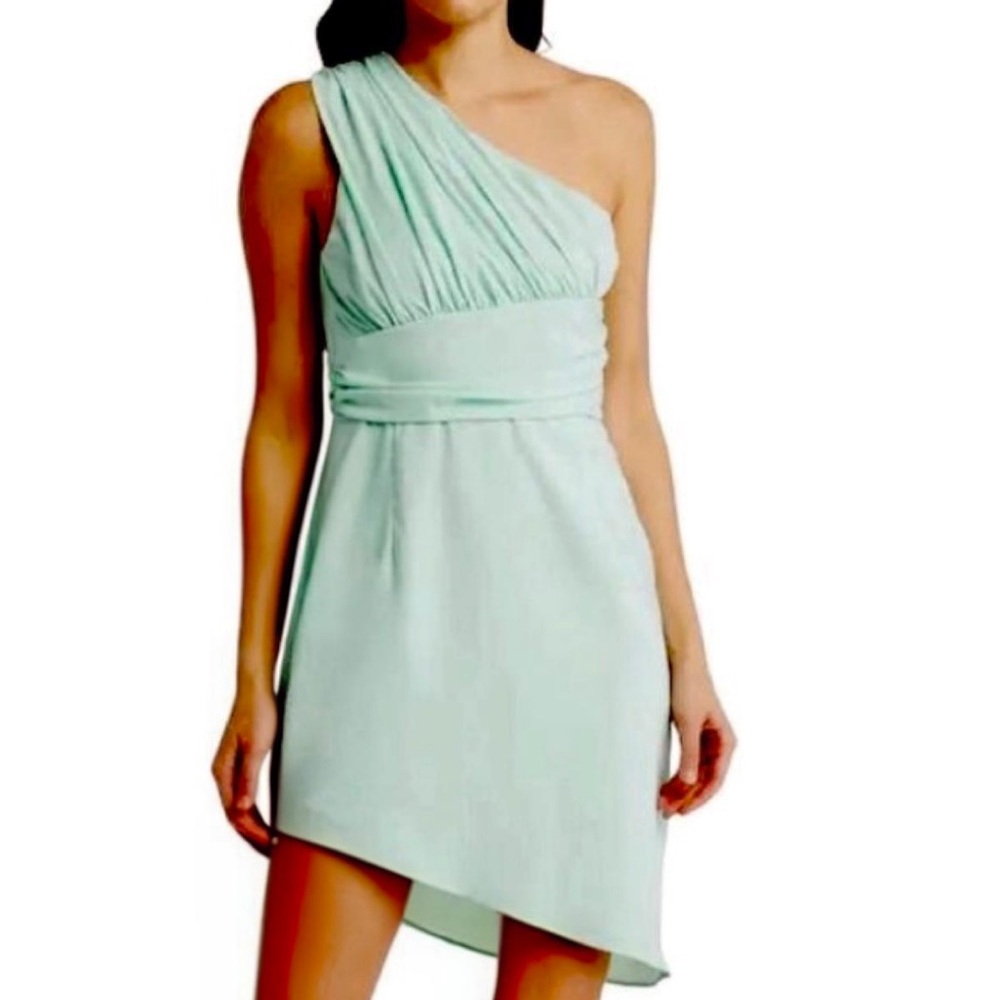 NWT Area Stars One Shoulder Mint Green Short Dress Size Small